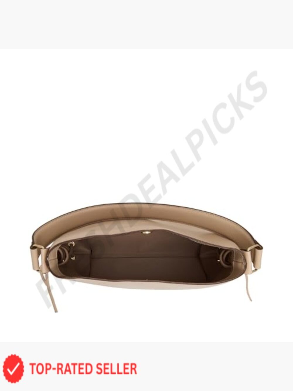Spacious Hobo Bag with Whipstitch Detailing Shoulder Strap Oval Shape Medium - Picture 5 of 5